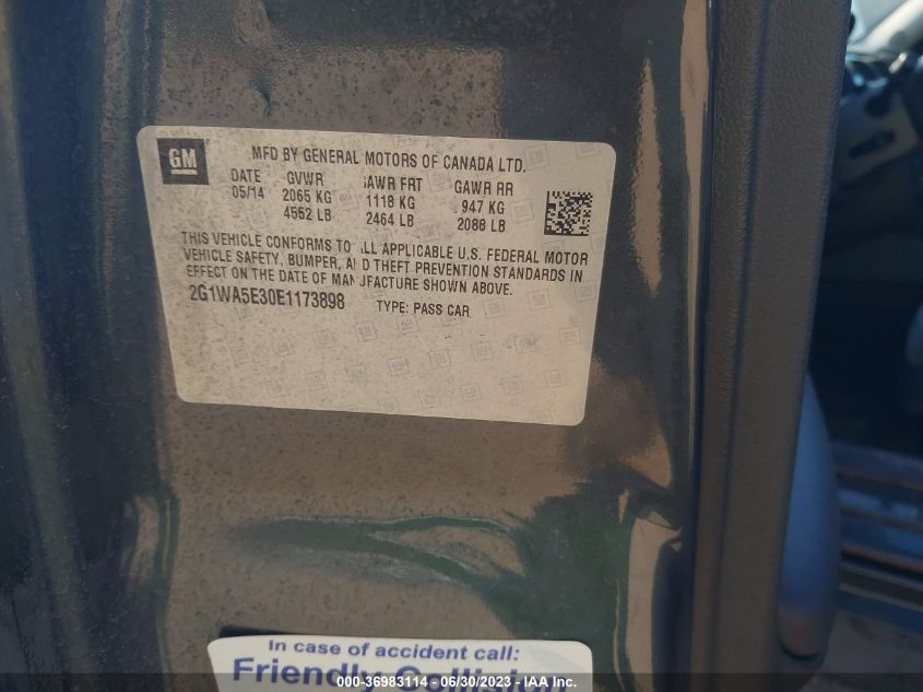 2014 CHEVROLET IMPALA LIMITED LS - 2G1WA5E30E1173898