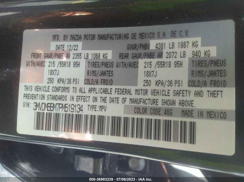2023 MAZDA CX-30 2.5 S SELECT PACKAGE - 3MVDMBBM7PM519134