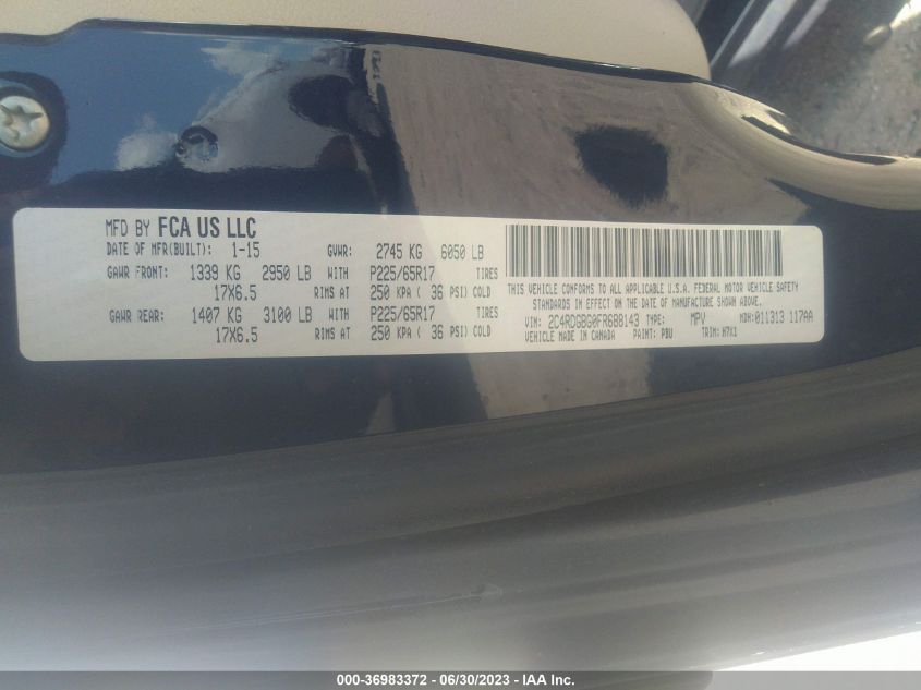 2015 DODGE GRAND CARAVAN SE - 2C4RDGBG0FR688143