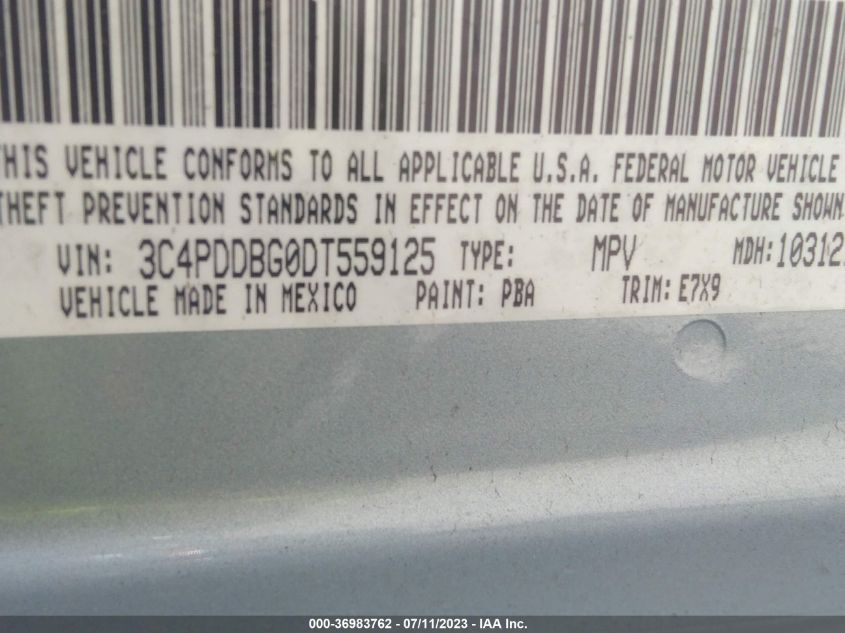 2013 DODGE JOURNEY SXT - 3C4PDDBG0DT559125