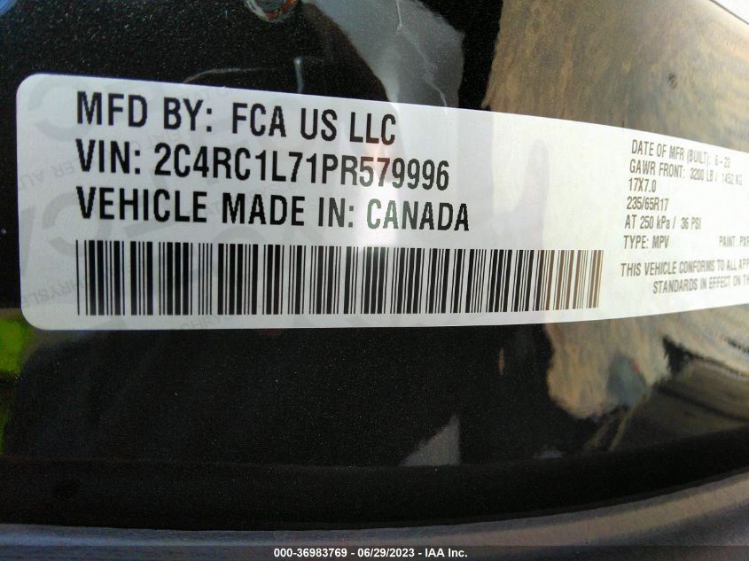 2023 CHRYSLER PACIFICA HYBRID TOURING L - 2C4RC1L71PR579996