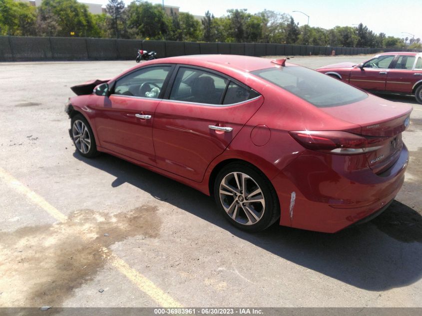 2017 HYUNDAI ELANTRA LIMITED - 5NPD84LF1HH082708