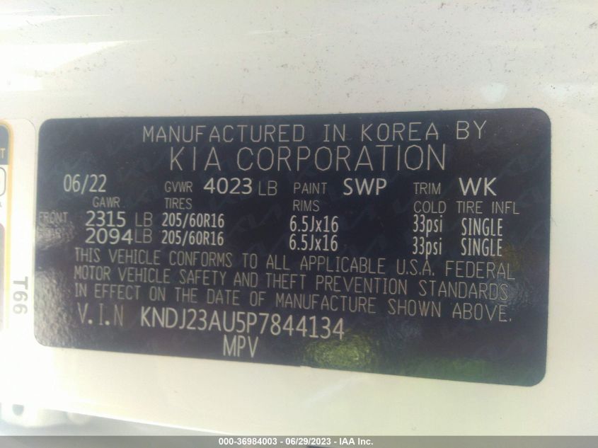2023 KIA SOUL LX - KNDJ23AU5P7844134