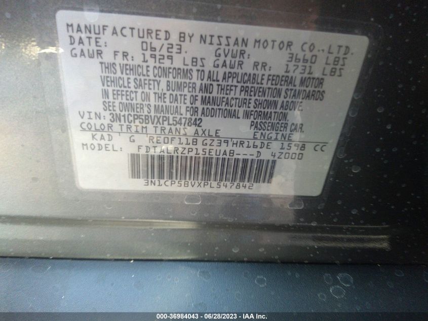 2023 NISSAN KICKS S - 3N1CP5BVXPL547842