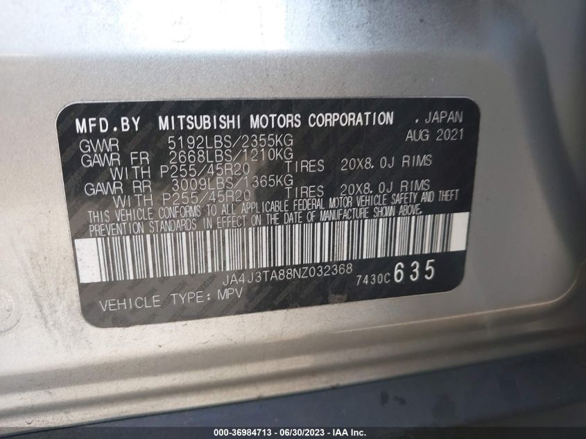 2022 MITSUBISHI OUTLANDER ES - JA4J3TA88NZ032368