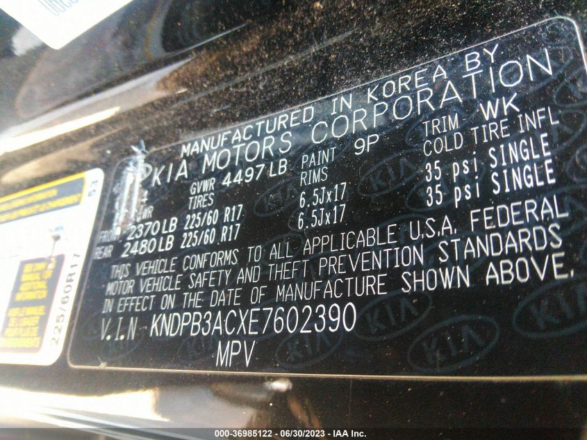 2014 KIA SPORTAGE LX - KNDPB3ACXE7602390