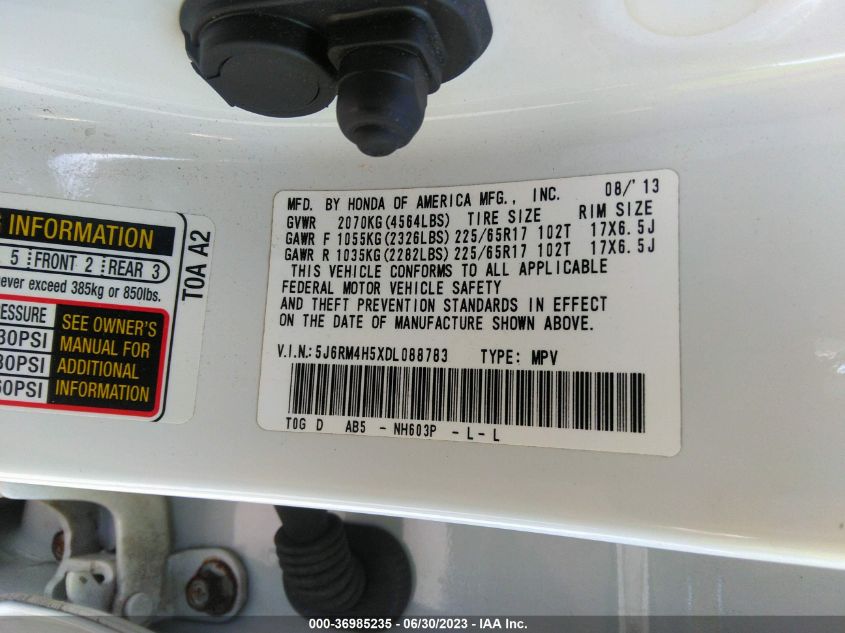 2013 HONDA CR-V EX - 5J6RM4H5XDL088783