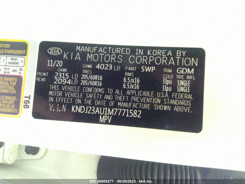 2021 KIA SOUL LX - KNDJ23AU1M7771582