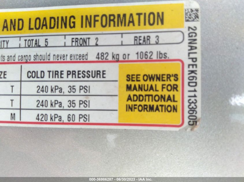 2013 CHEVROLET EQUINOX LT - 2GNALPEK6D1133605