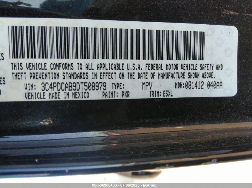 2013 DODGE JOURNEY AMERICAN VALUE PKG - 3C4PDCAB9DT508979