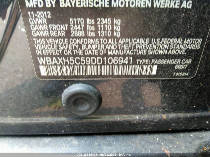 2013 BMW 5 SERIES 528I XDRIVE - WBAXH5C59DD106941