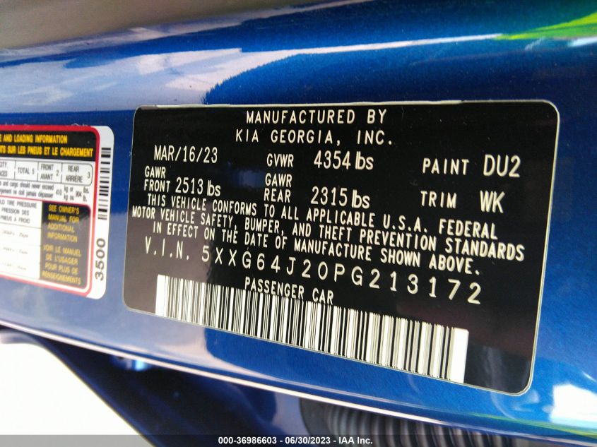 2023 KIA K5 GT-LINE - 5XXG64J20PG213172