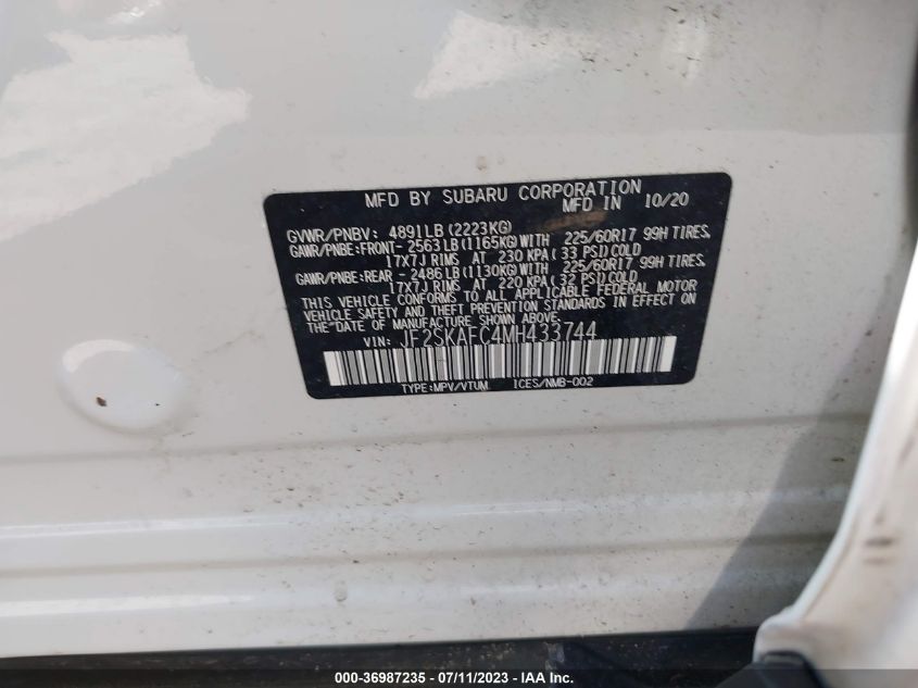 2021 SUBARU FORESTER PREMIUM - JF2SKAFC4MH433744