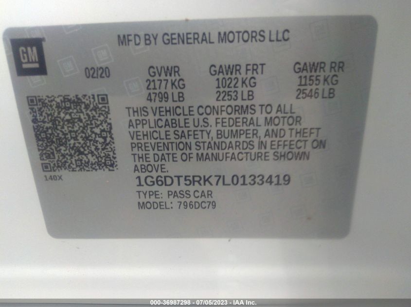 2020 CADILLAC CT5 PREMIUM LUXURY 1G6DT5RK7L0133419