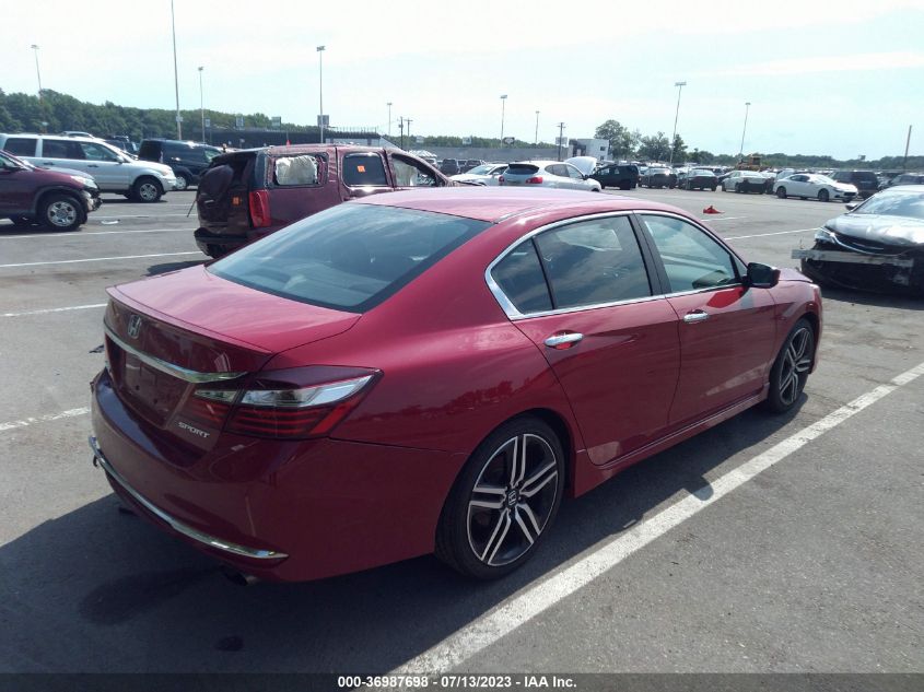 2016 HONDA ACCORD SEDAN SPORT - 1HGCR2F50GA080083