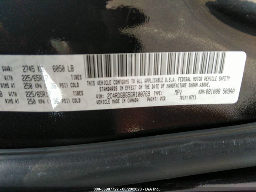 2016 DODGE GRAND CARAVAN SE - 2C4RDGBG5GR100769