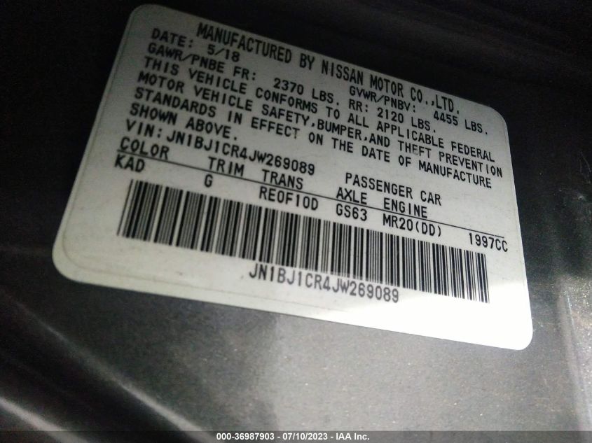 2018 NISSAN ROGUE SPORT S - JN1BJ1CR4JW269089