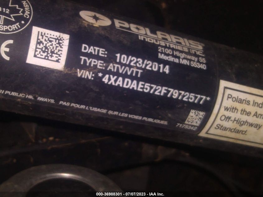 2015 POLARIS ACE 570 SP - 4XADAE572F7972577