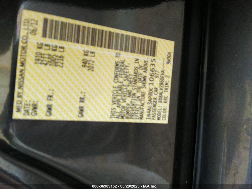 2013 NISSAN ALTIMA 2.5 SL - 1N4AL3AP8DC106635