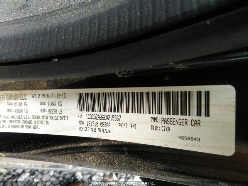 2014 DODGE AVENGER SE 1C3CDZAB6EN215967