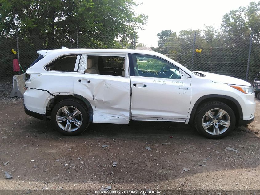 2014 TOYOTA HIGHLANDER HYBRID LIMITED - 5TDDCRFHXES006175