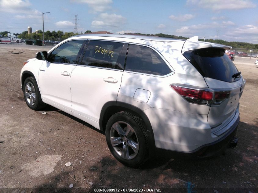 2014 TOYOTA HIGHLANDER HYBRID LIMITED - 5TDDCRFHXES006175