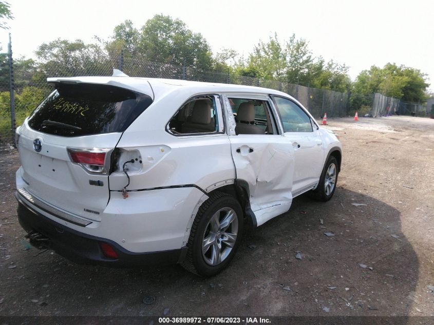 2014 TOYOTA HIGHLANDER HYBRID LIMITED - 5TDDCRFHXES006175