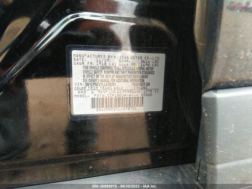 2020 NISSAN KICKS SV - 3N1CP5CV7LL478701