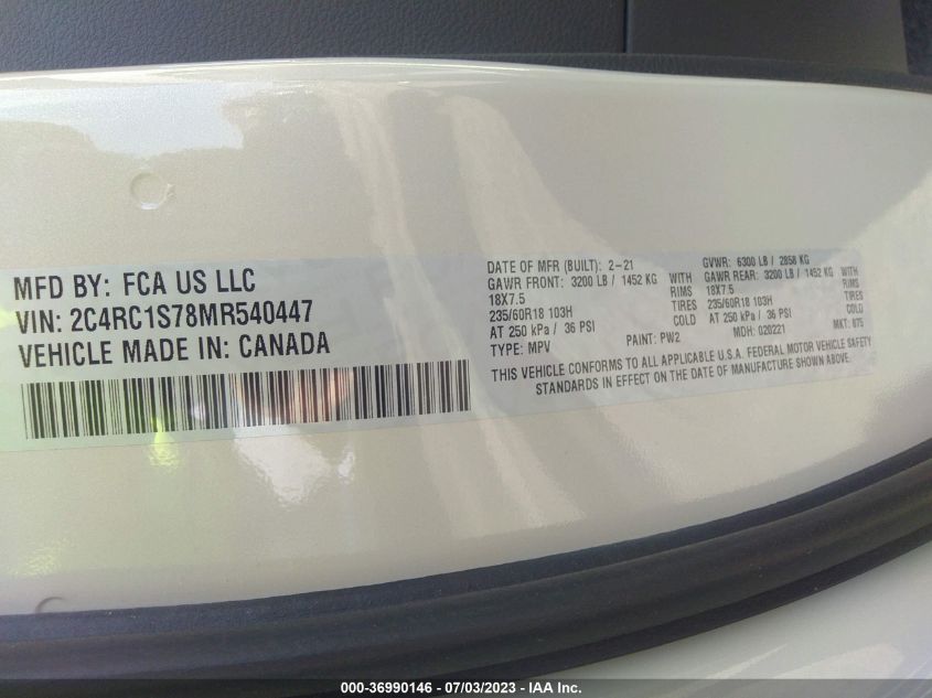 2C4RC1S78MR540447 Chrysler Pacifica HYBRID LIMITED 9