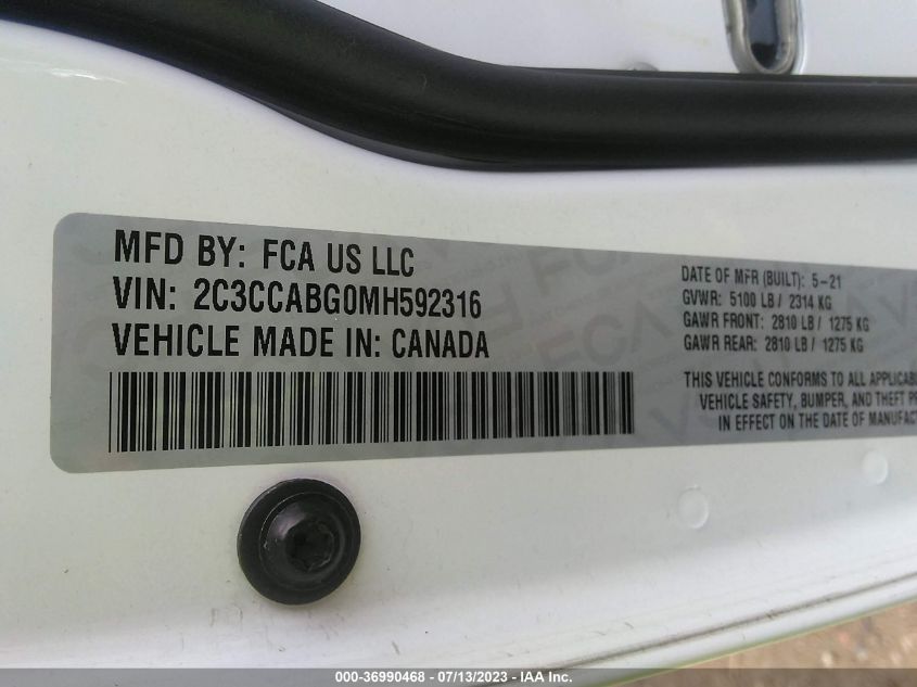 2021 CHRYSLER 300 300S - 2C3CCABG0MH592316