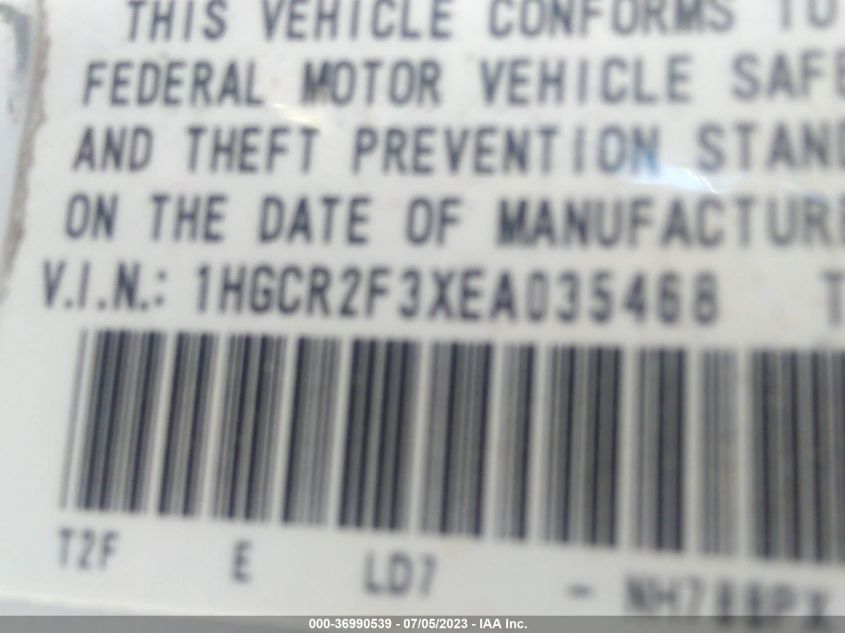 2014 HONDA ACCORD SEDAN LX - 1HGCR2F3XEA035468