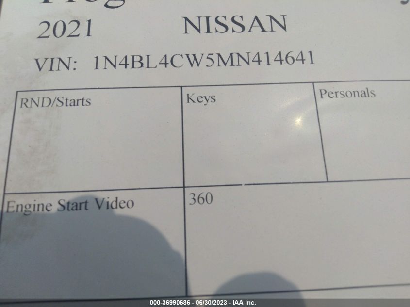 2021 NISSAN ALTIMA 2.5 SR - 1N4BL4CW5MN414641