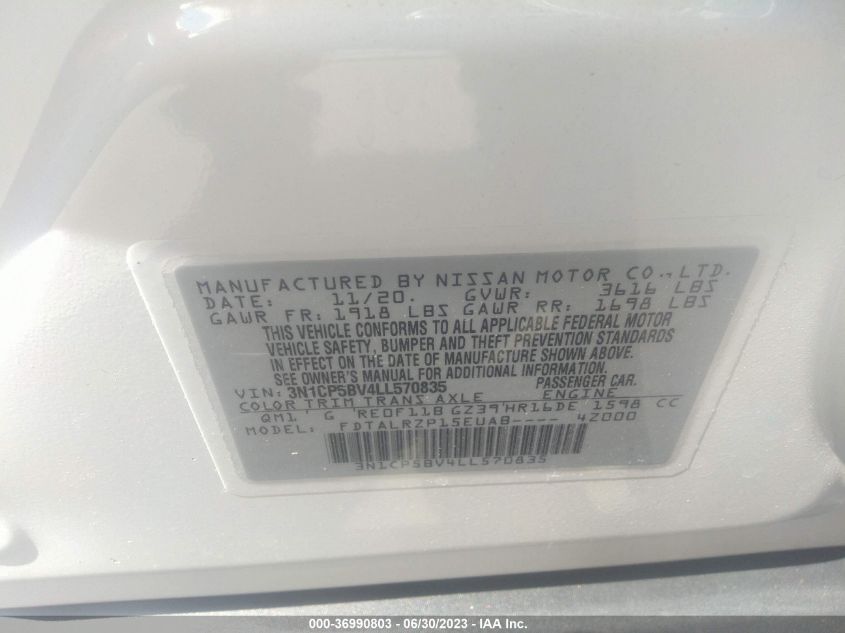2020 NISSAN KICKS S - 3N1CP5BV4LL570835