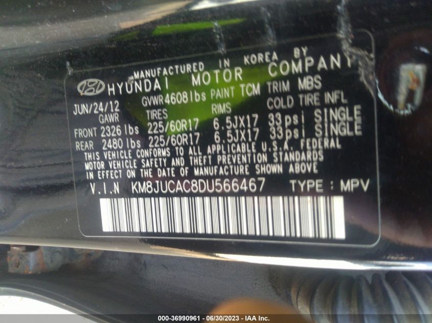 2013 HYUNDAI TUCSON GLS - KM8JUCAC8DU566467