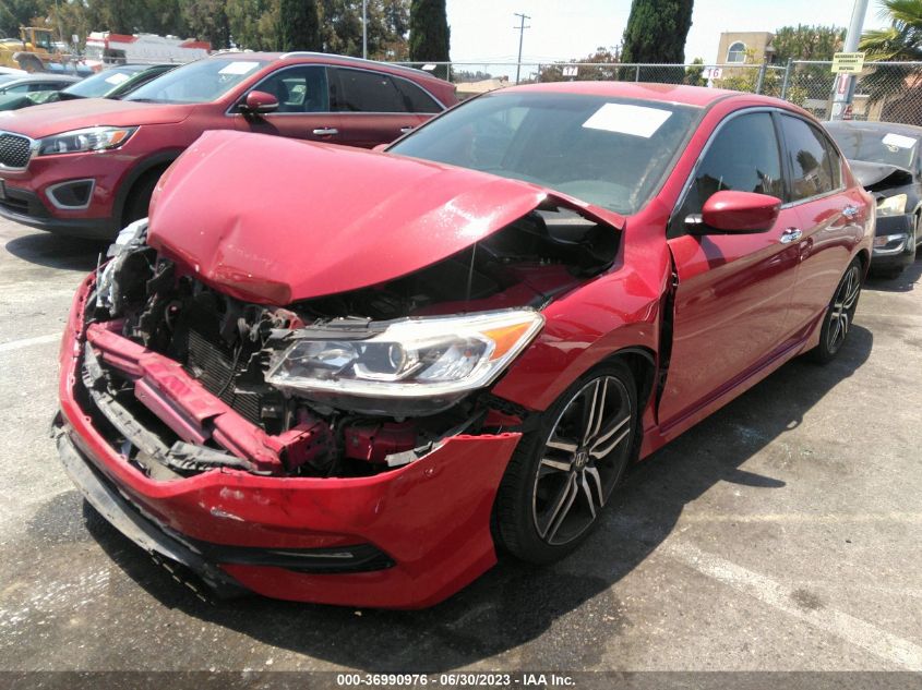 2016 HONDA ACCORD SEDAN SPORT - 1HGCR2F55GA136972