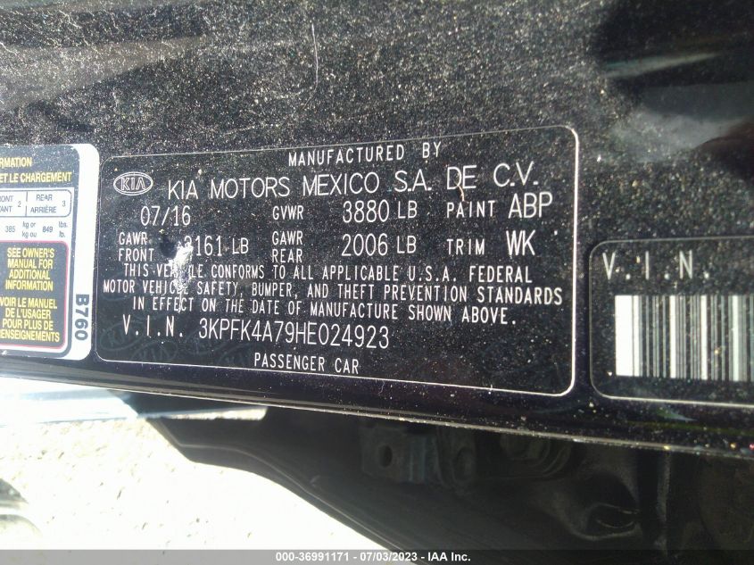 2017 KIA FORTE LX - 3KPFK4A79HE024923