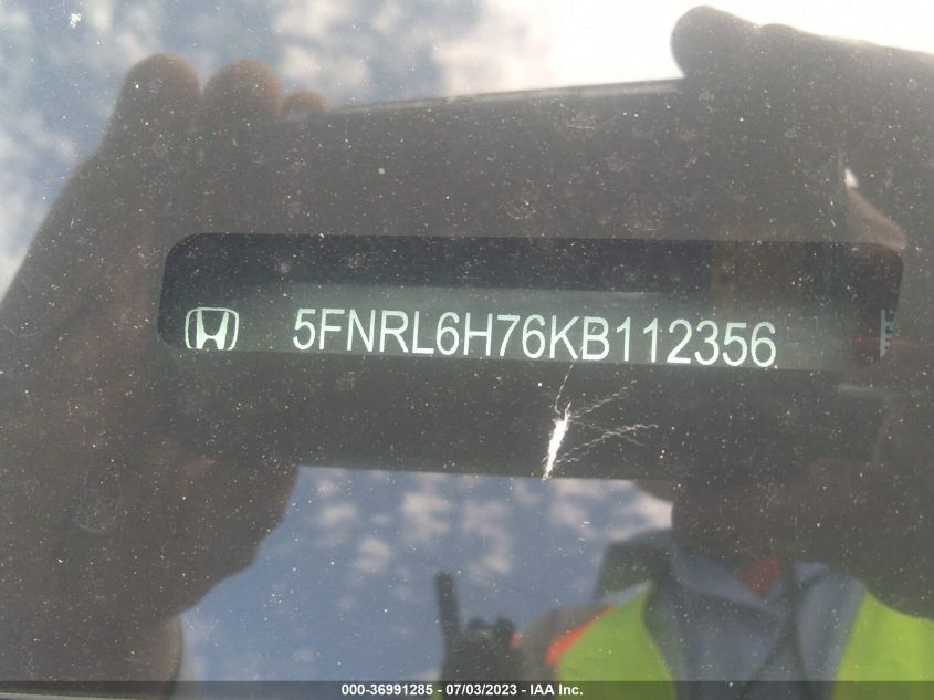 2019 HONDA ODYSSEY EX-L - 5FNRL6H76KB112356