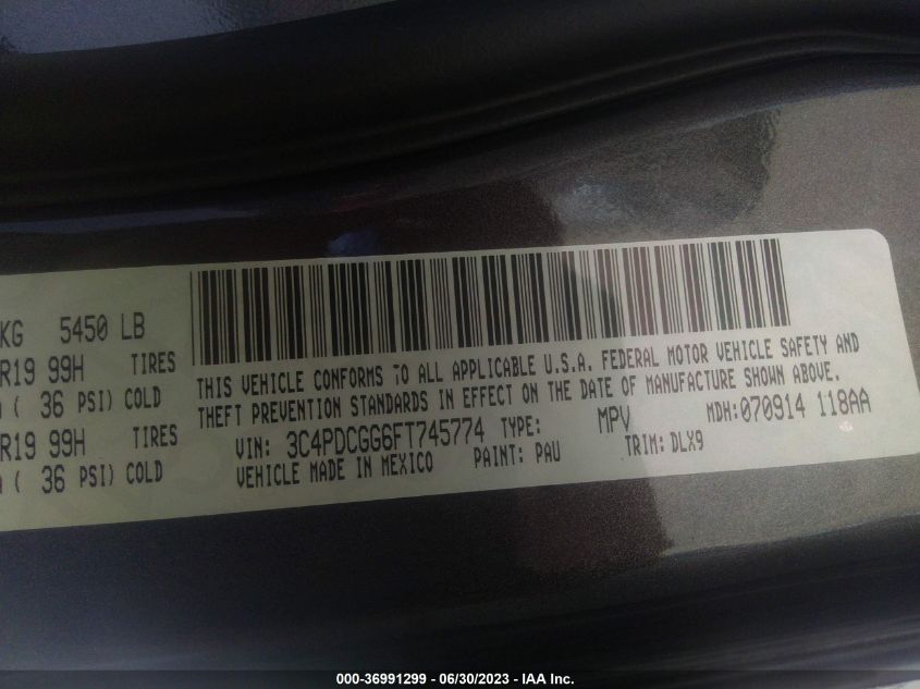 2015 DODGE JOURNEY CROSSROAD - 3C4PDCGG6FT745774