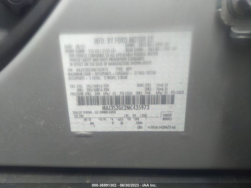 2021 FORD ECOSPORT SE - MAJ3S2GE2MC435973