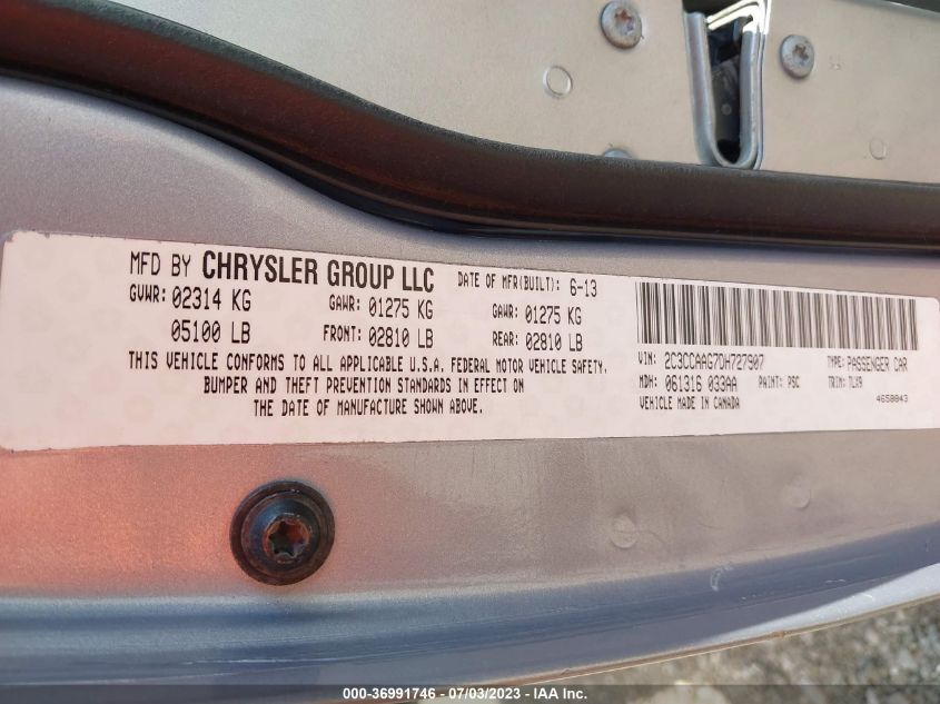 2013 CHRYSLER 300 - 2C3CCAAG7DH727907