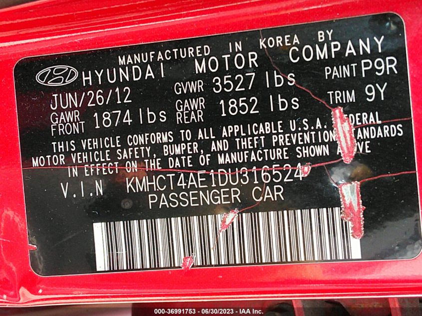 2013 HYUNDAI ACCENT GLS - KMHCT4AE1DU316524