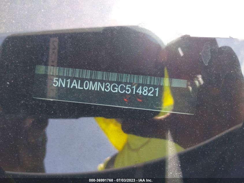 2016 INFINITI QX60 - 5N1AL0MN3GC514821