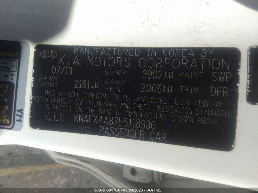 2014 KIA FORTE EX - KNAFX4A87E5118930