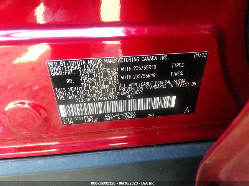 2023 TOYOTA RAV4 ADVENTURE - 2T3J1RFV7PW344343