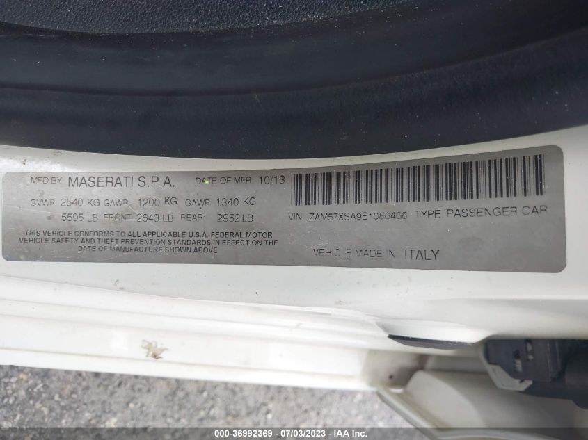 2014 MASERATI GHIBLI ZAM57XSA9E1086468