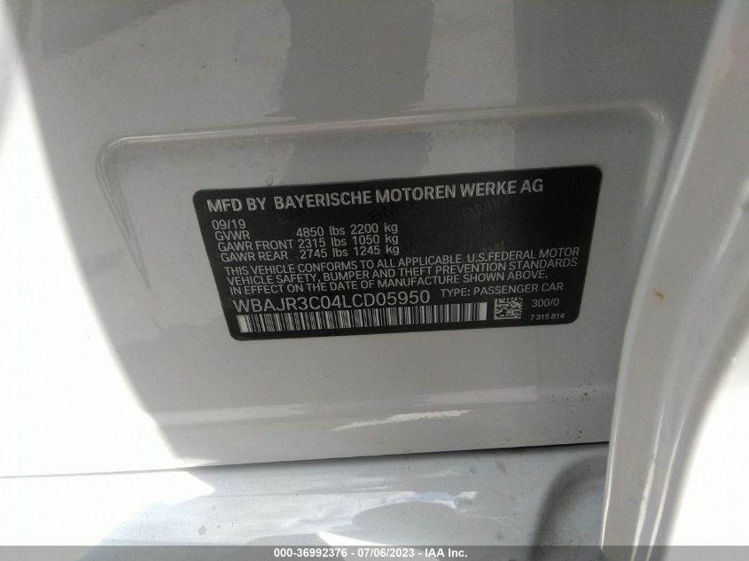2020 BMW 5 SERIES 530I - WBAJR3C04LCD05950