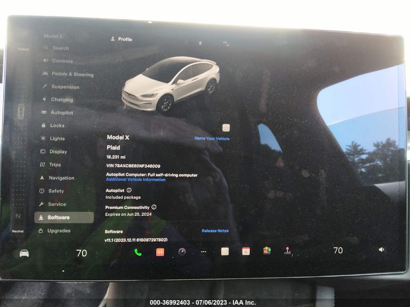 2022 TESLA MODEL X PLAID - 7SAXCBE60NF346009