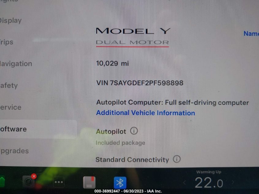 7SAYGDEF2PF598898 Tesla Model Y  7