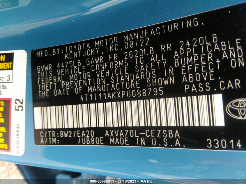 2023 TOYOTA CAMRY SE - 4T1T11AKXPU088795