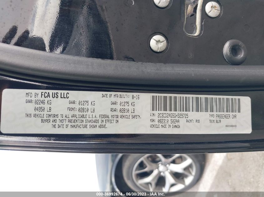 2016 DODGE CHALLENGER SXT PLUS - 2C3CDZAG5GH329725